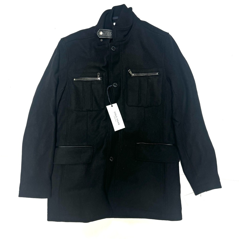 Cole Haan Mens Milton Wool Coat Black Size Small